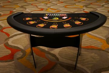 Ace High caribbean stud poker table rental
